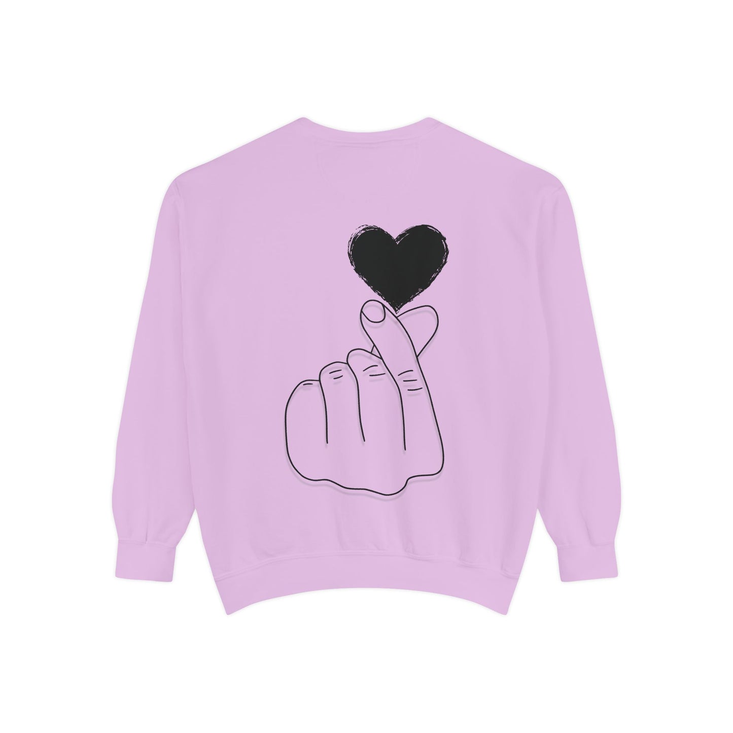 Unisex Garment-Dyed Sweatshirt with Heart Design - Cozy & Stylish