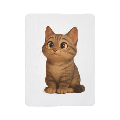 Soft Cozy Cat Sherpa Blanket from Printify, warm throw with cat print, perfect for cuddling or gift for cat lovers.