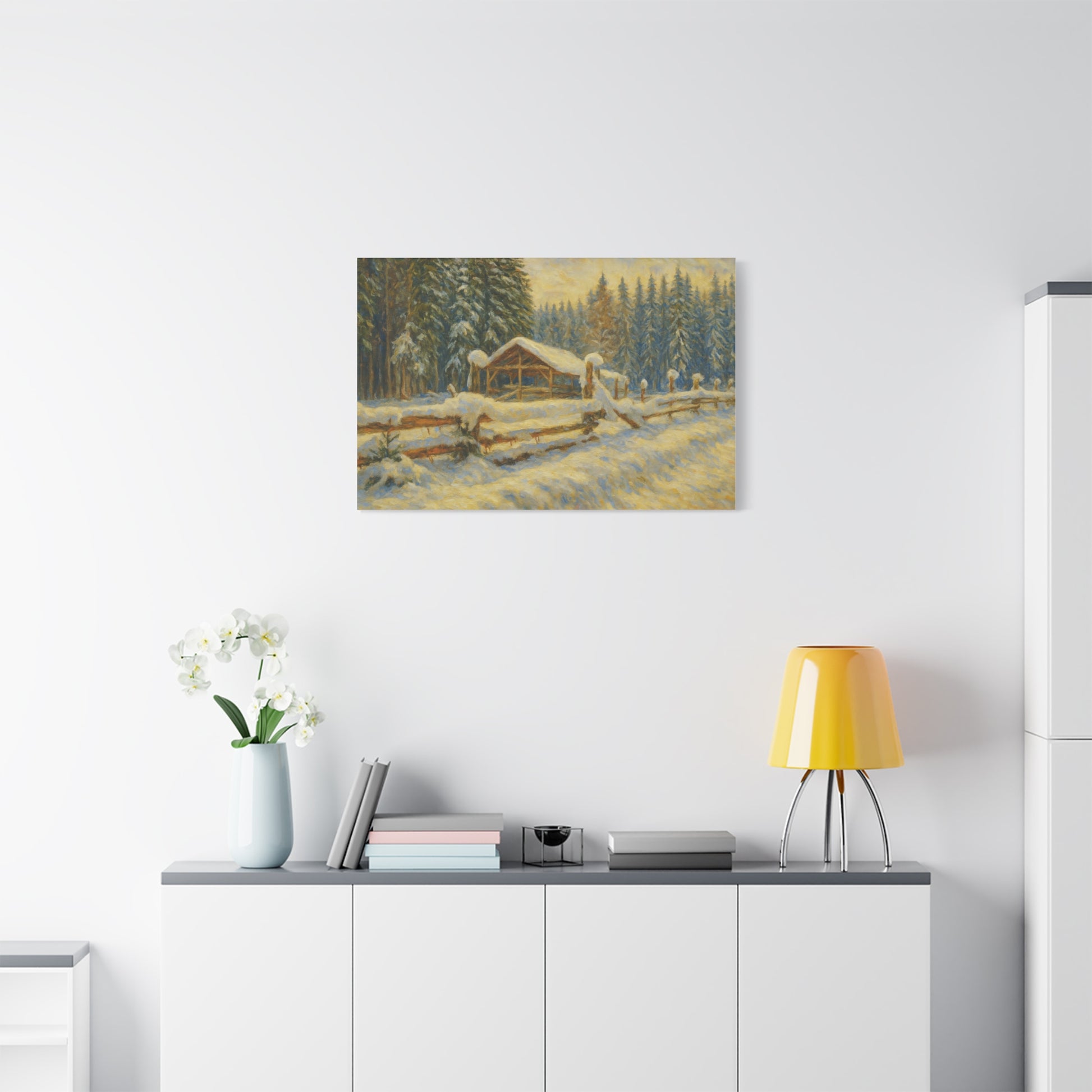 Canvas Wall Art, Winter Landscape Print, Home Decor, Rustic Art, Gift for Nature Lovers, Holiday Decoration - TRV