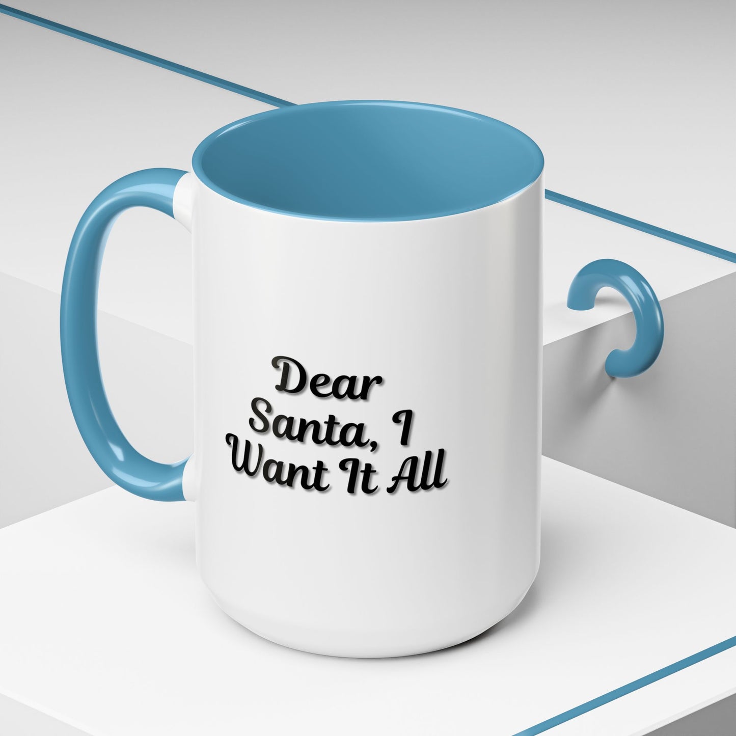 Dear Santa Accent Coffee Mug - Fun Holiday Mug for Christmas Enthusiasts