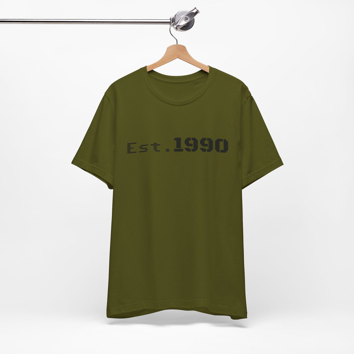 Vintage Est. 1990 T-Shirt by Printify featuring classic design celebrating the birth year on a comfortable cotton tee.
