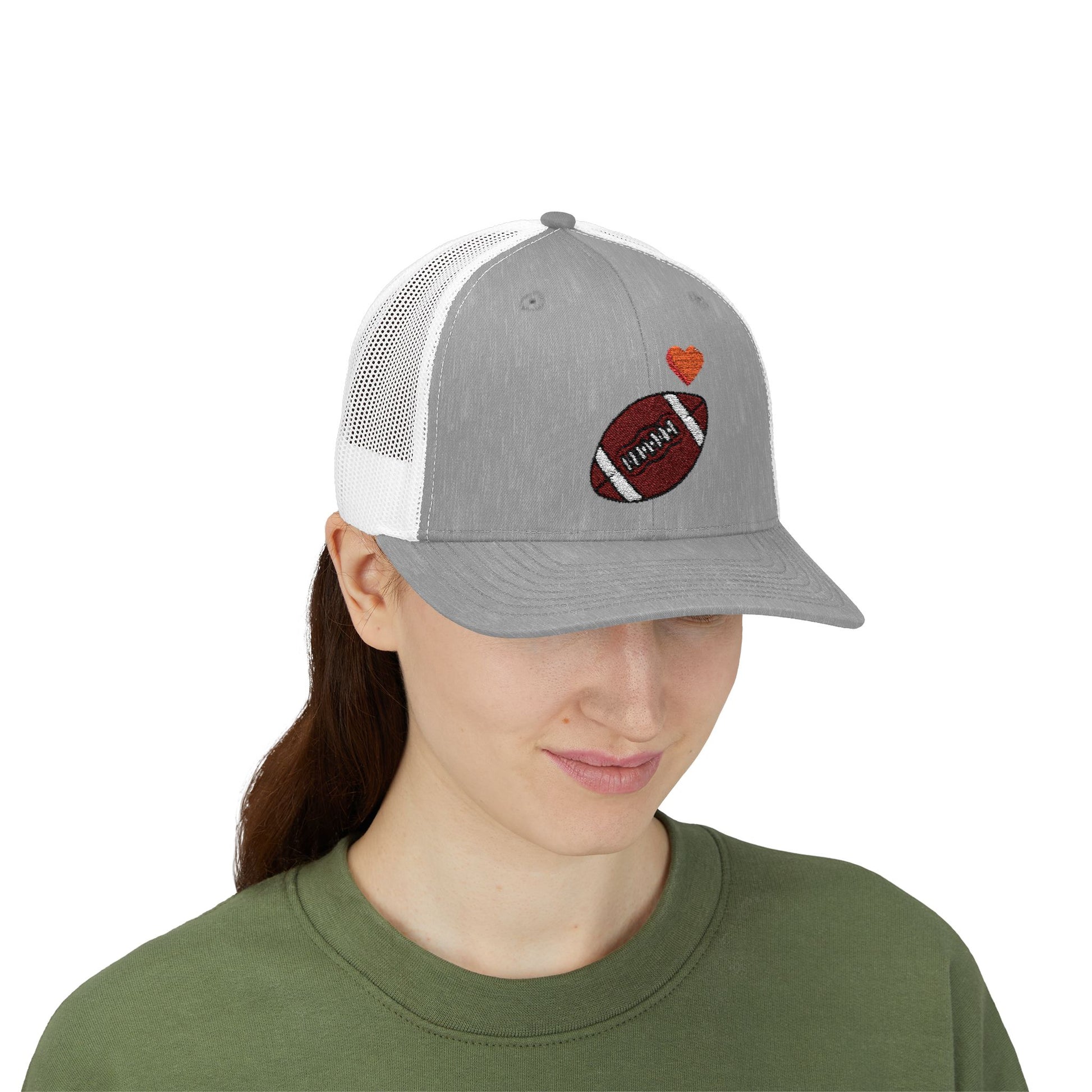Football Love Snapback Trucker Cap, Sports Hat, Gift for Sports Fans, Casual Wear, Outdoor Activities - TRV