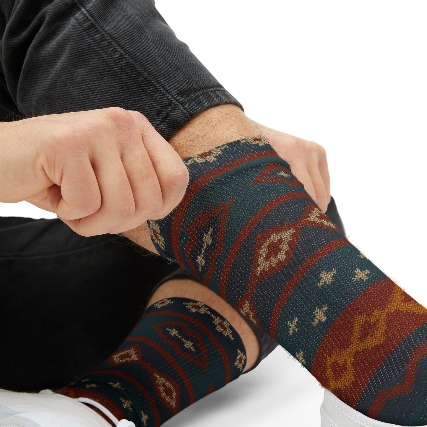 Southwestern Aztec Pattern Socks | Tribal Geometric Printed Socks
