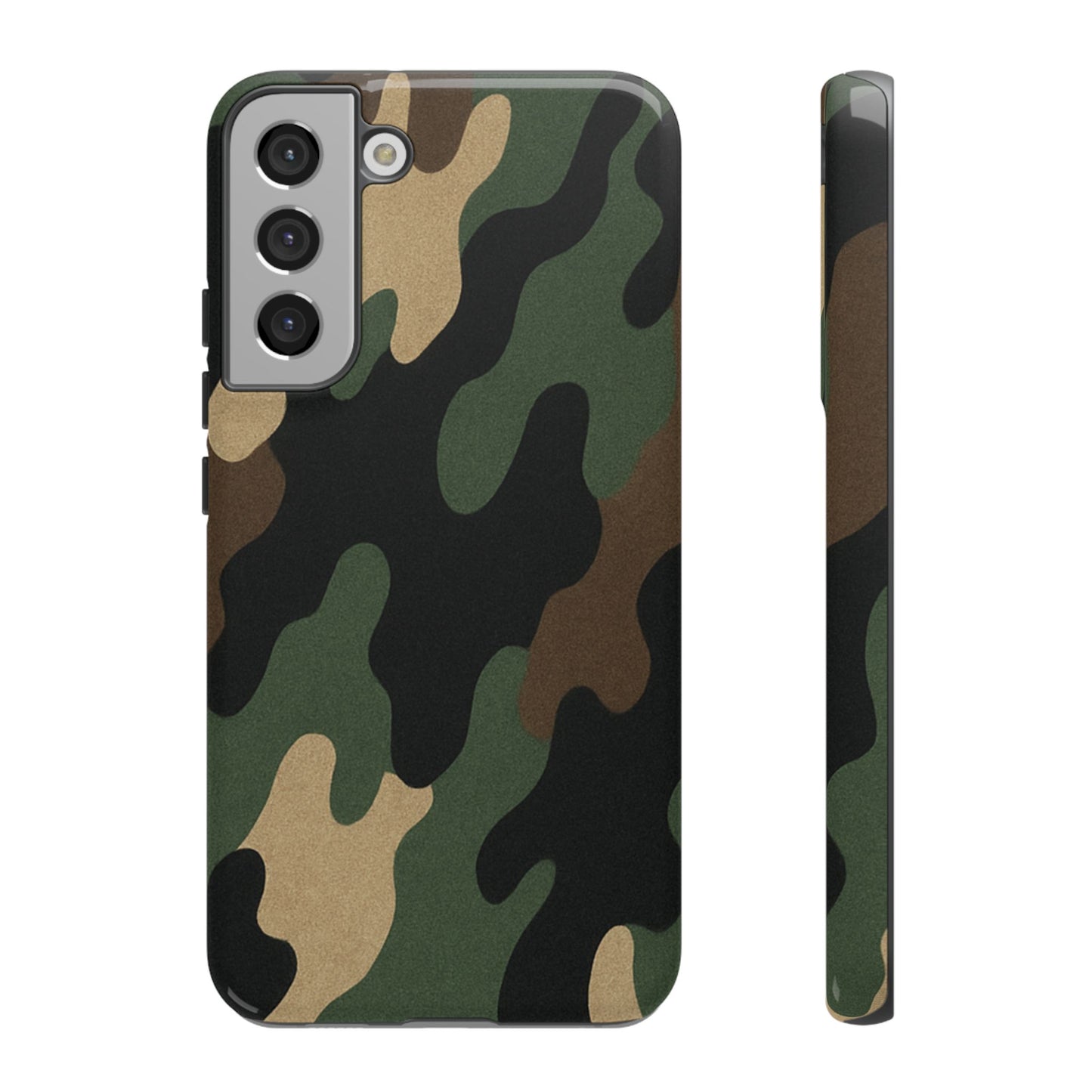 Rugged military green camo Printify Tough phone case with protective design for smartphones.