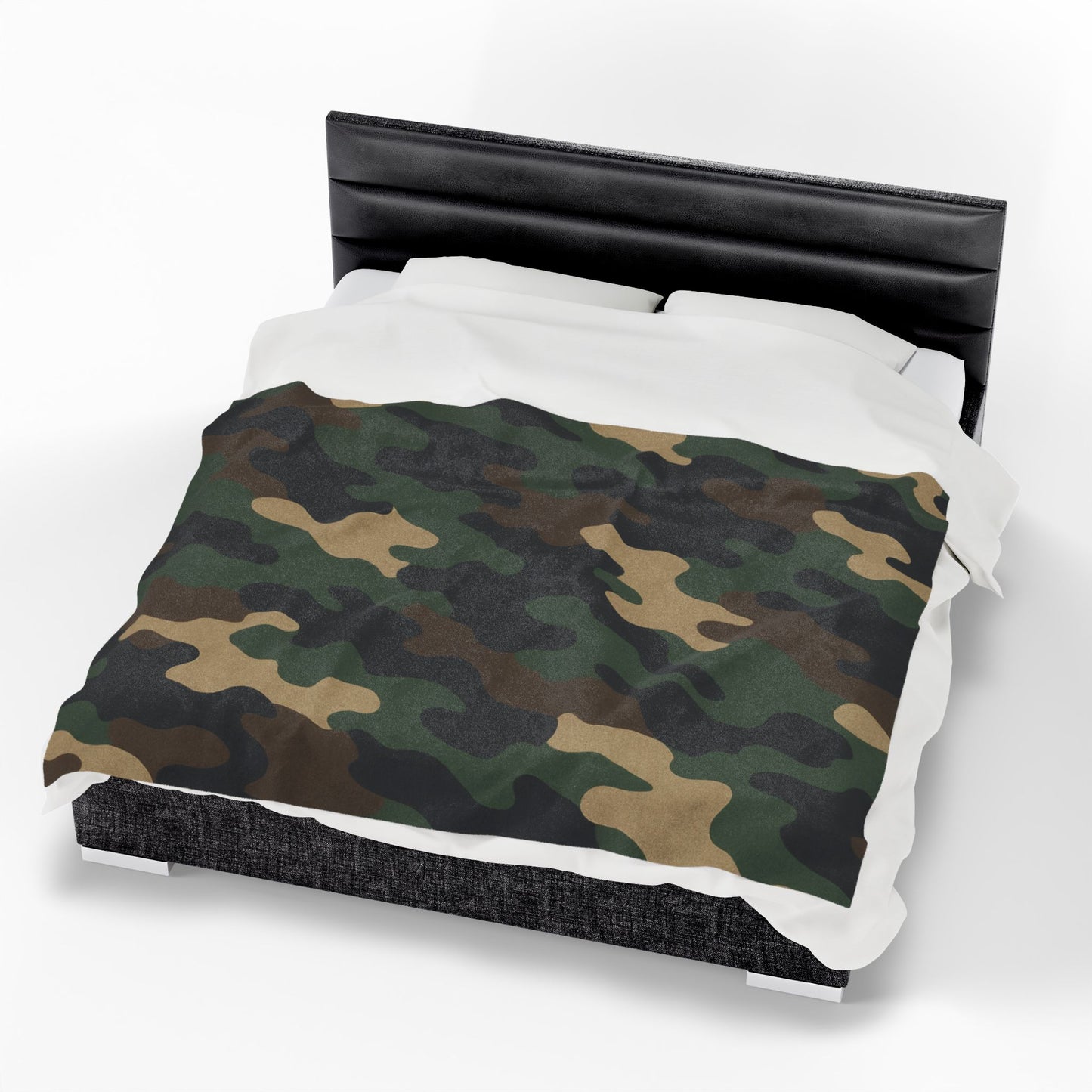 Cozy Camouflage Velveteen Plush Blanket | Ideal for Campouts, Living Room Decor, Gift for Him, Outdoor Adventures, Soft Throw - TRV