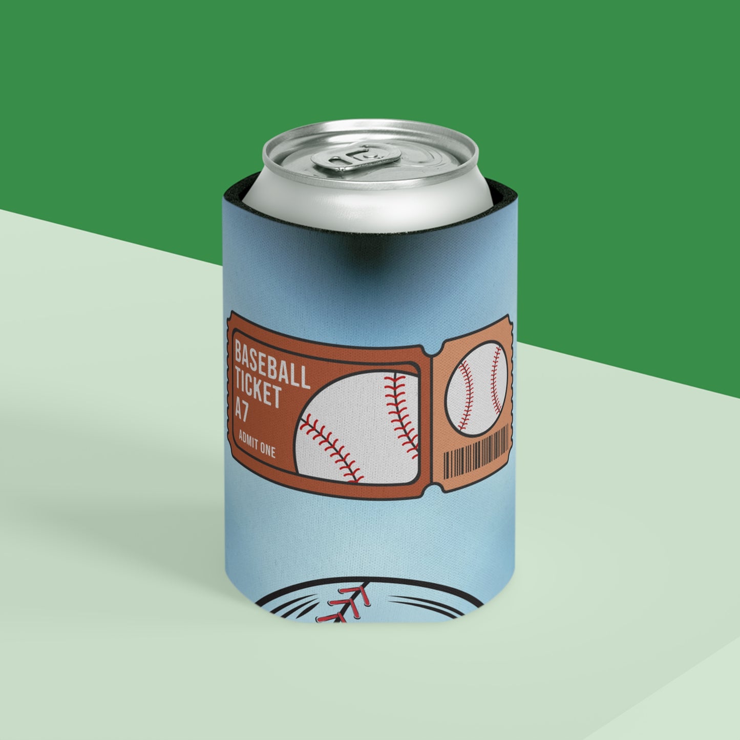 Baseball Ticket Can Cooler, Fun Drink Sleeve for Tailgates, Sports Events, Unique Gift for Fans, Outdoor BBQ, Summer Parties