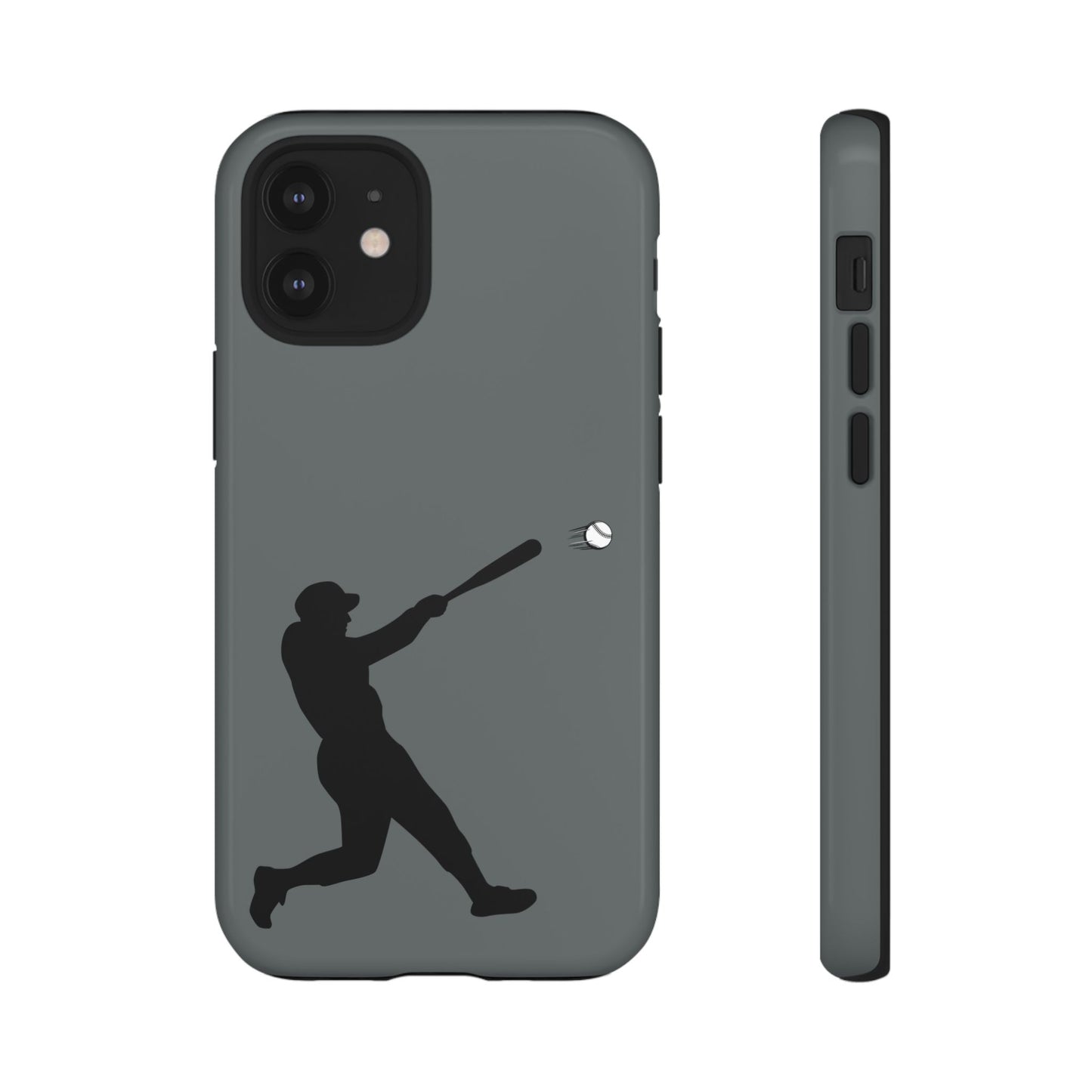 Printify baseball batter phone case, tough protective smartphone cover featuring a baseball player design for fans.