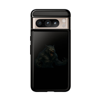 Werewolf phone case with dark monster graphic, tough protective design for smartphones by Printify.