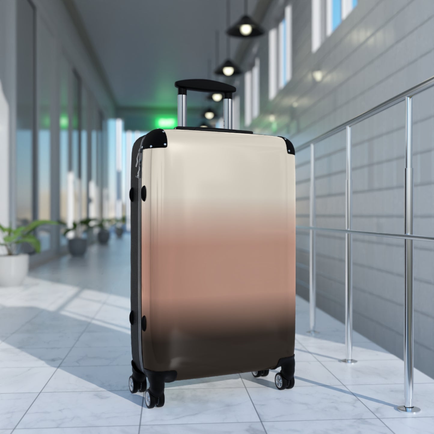 Gradient Carry-On Suitcase – Blush to Charcoal Ombre Travel Luggage