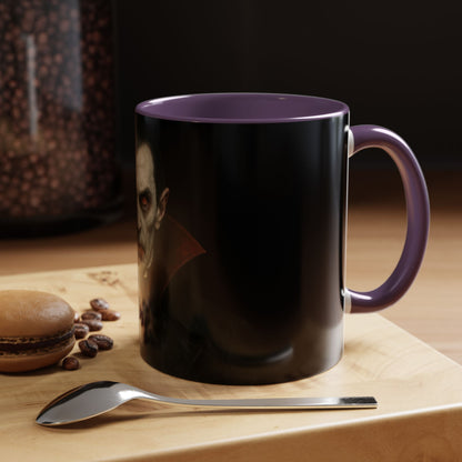 Gothic Dracula Vampire Accent Coffee Mug | Spooky Halloween Gift, Unique Home Decor, Collector's Mug, Coffee Lover's Gift