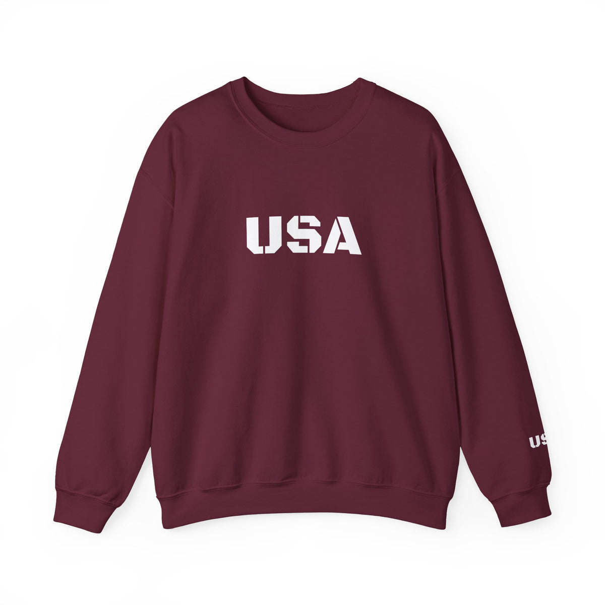 USA Printify crewneck sweatshirt with patriotic design, cozy fit, perfect for casual wear and patriotic celebrations.