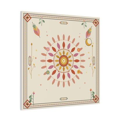 Boho Sun Mandala Matte Canvas