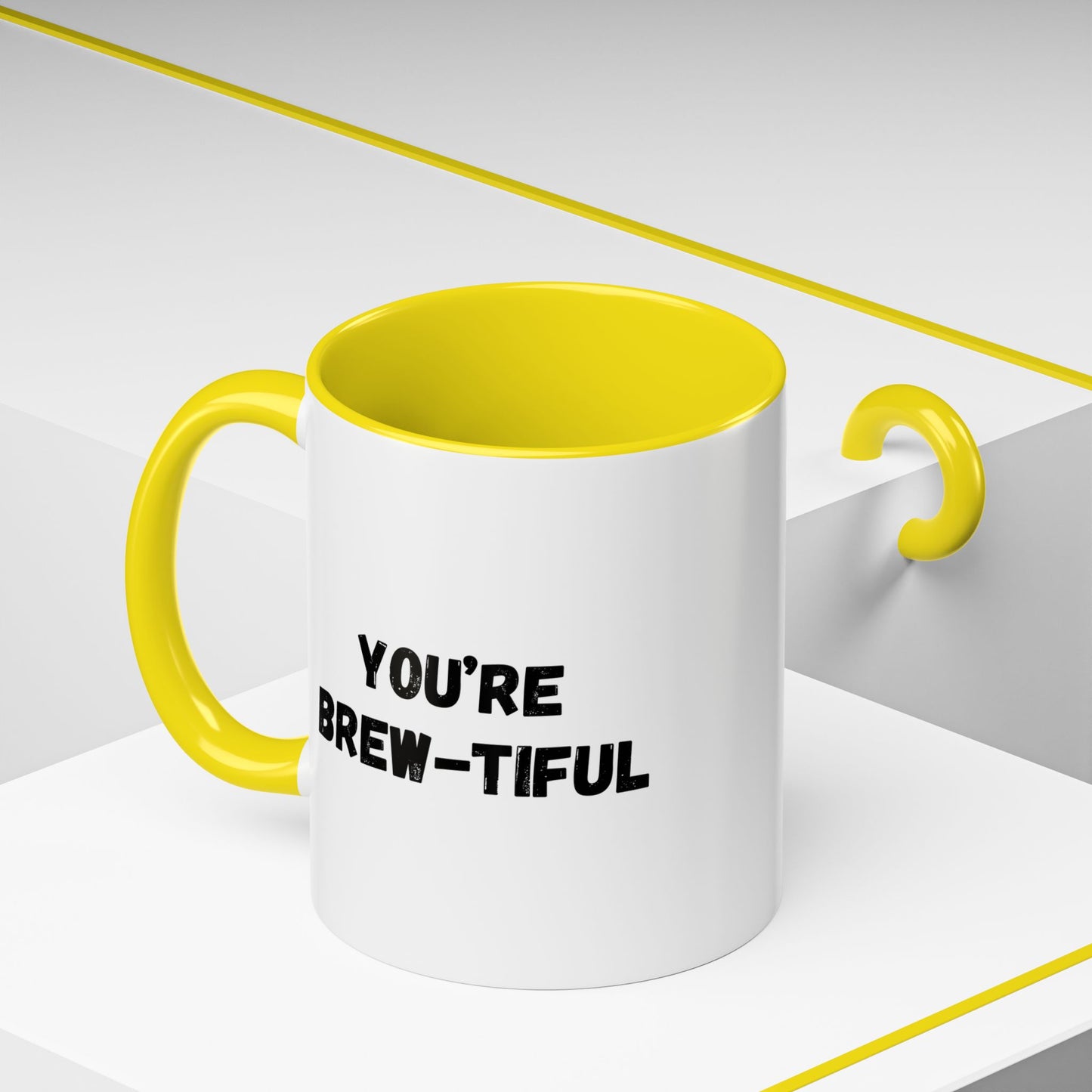 You’re Brew-tiful Accent Coffee Mug — Funny Pun Coffee Cup (11/15oz)