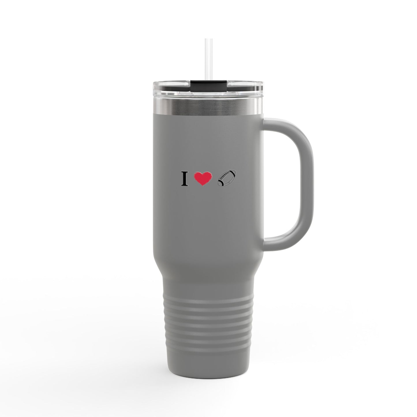 I Love Football Insulated Travel Mug, 40oz - Perfect For Writers, Students, Teachers | Funny Gift | Travel Coffee Mug | Stylish Tumbler | [...] - TRV