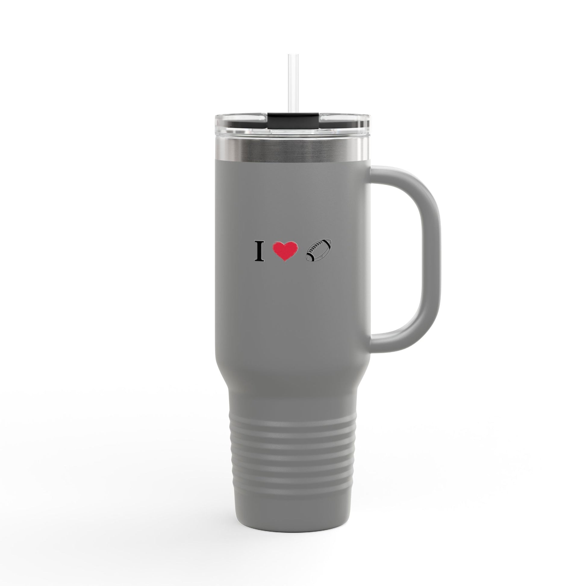 I Love Football Insulated Travel Mug, 40oz - Perfect For Writers, Students, Teachers | Funny Gift | Travel Coffee Mug | Stylish Tumbler | [...] - TRV