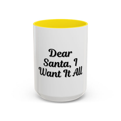 Dear Santa Accent Coffee Mug - Fun Holiday Mug for Christmas Enthusiasts - TRV