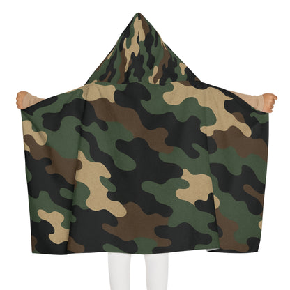 Youth Hooded Towel in Camouflage | Fun Bath Time, Beach Days, Pool Parties, Gifts for Kids, Summer Essentials, Spa Days - TRV