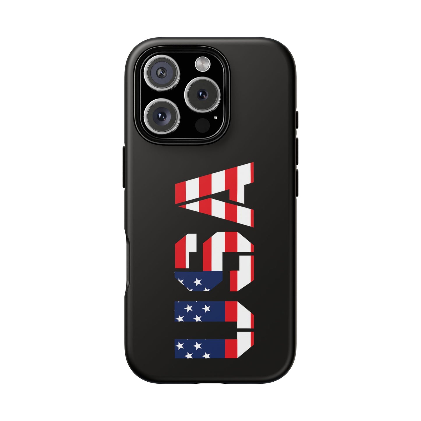 Patriotic American flag phone case by Printify, rugged protective case for smartphones featuring bold American flag design.