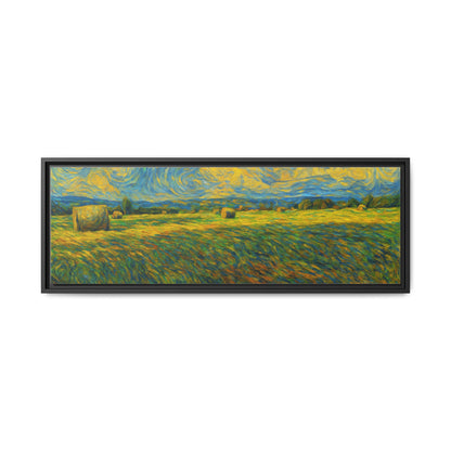 Framed landscape matte canvas print in vibrant multi-color by Printify, showcasing a scenic nature scene on high-quality canvas.