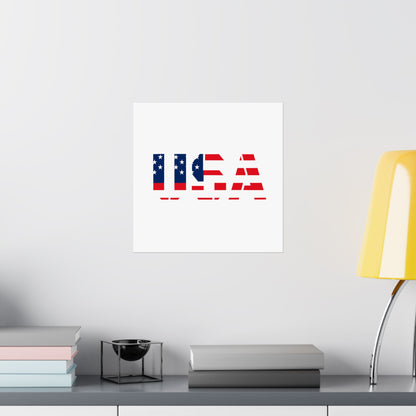 USA Patriotic Wall Art Poster, Red White Blue Home Decor, Fourth of July Decoration, American Flag Art, Independence Day Gift