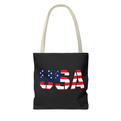 Patriotic USA Print Tote Bag, Reusable Shopping Bag, 4th of July Gift, Summer Carryall, American Flag Style - TRV