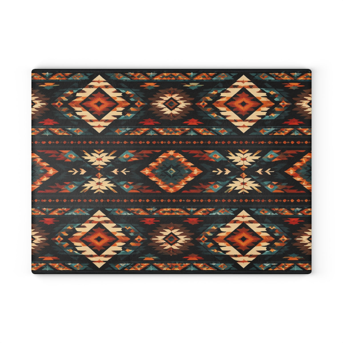 Southwest Aztec Glass Cutting Board – Rustic Tribal Pattern Kitchen Board