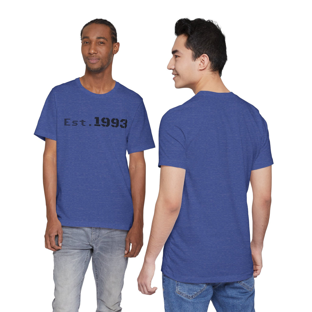 Vintage 1993 Est. T-Shirt from Printify featuring a classic Born in 1993 design, casual cotton tee for men or women.