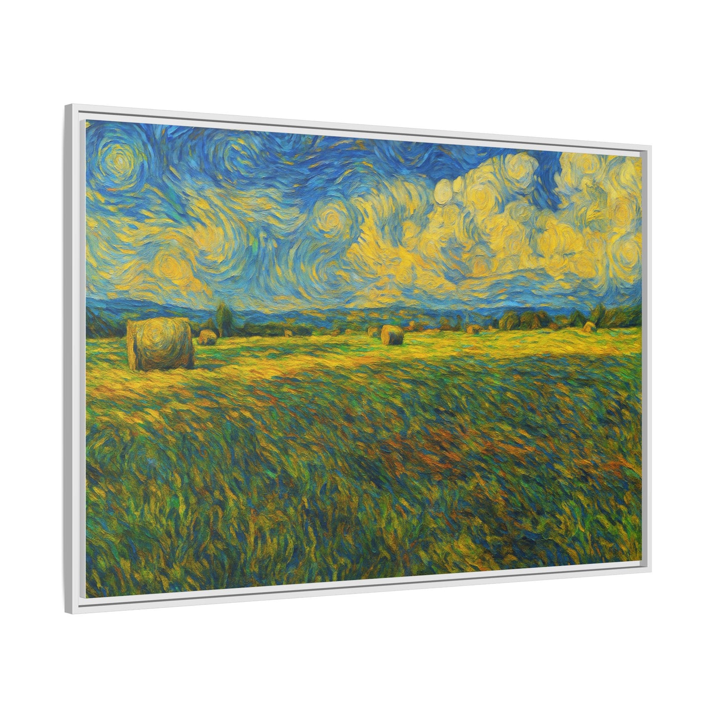 Multi-color landscape matte canvas print framed by Printify, showcasing a scenic outdoor view with vibrant colors.