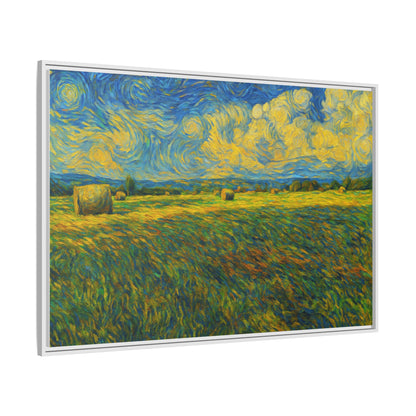 Multi-color landscape matte canvas print framed by Printify, showcasing a scenic outdoor view with vibrant colors.