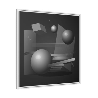 Monochrome Geometric Spheres Canvas Framed Wall Art | Matte Print