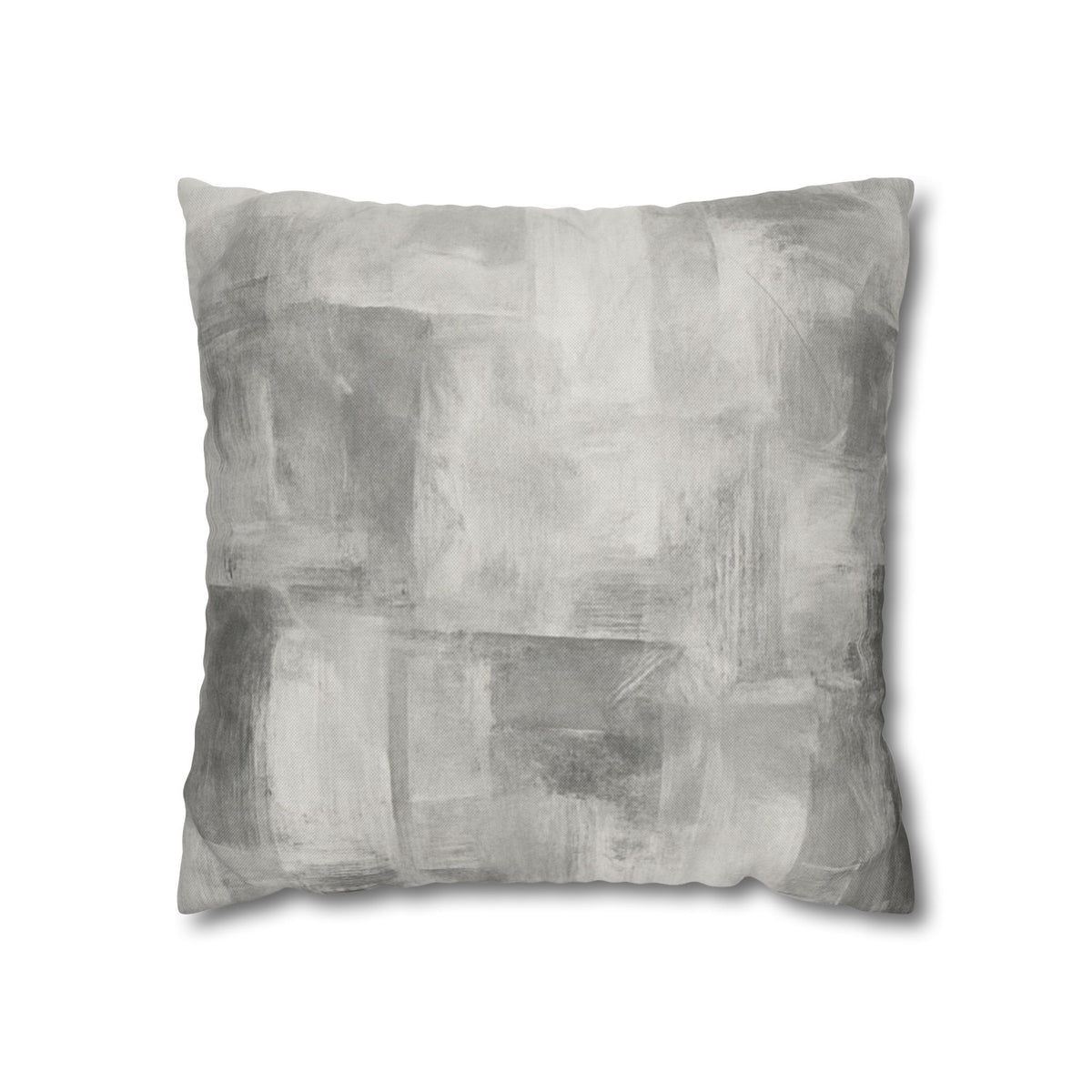 Gray watercolor decorative pillowcase made of spun polyester, square throw pillow cover with artistic design.
