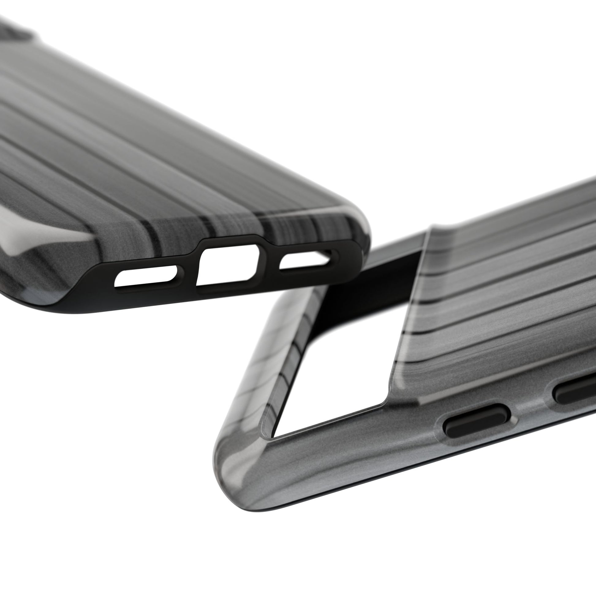 Ribbed metal texture tough protective iPhone case by Printify, showcasing a sleek, durable phone cover with a textured finish.