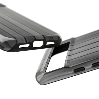 Ribbed metal texture tough protective iPhone case by Printify, showcasing a sleek, durable phone cover with a textured finish.