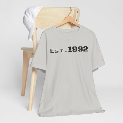 Est. 1992 Unisex Jersey Tee - Retro Birthday Gift, Casual Wear, Cool Vintage T-Shirt, Gift for Him, Gift for Her - TRV