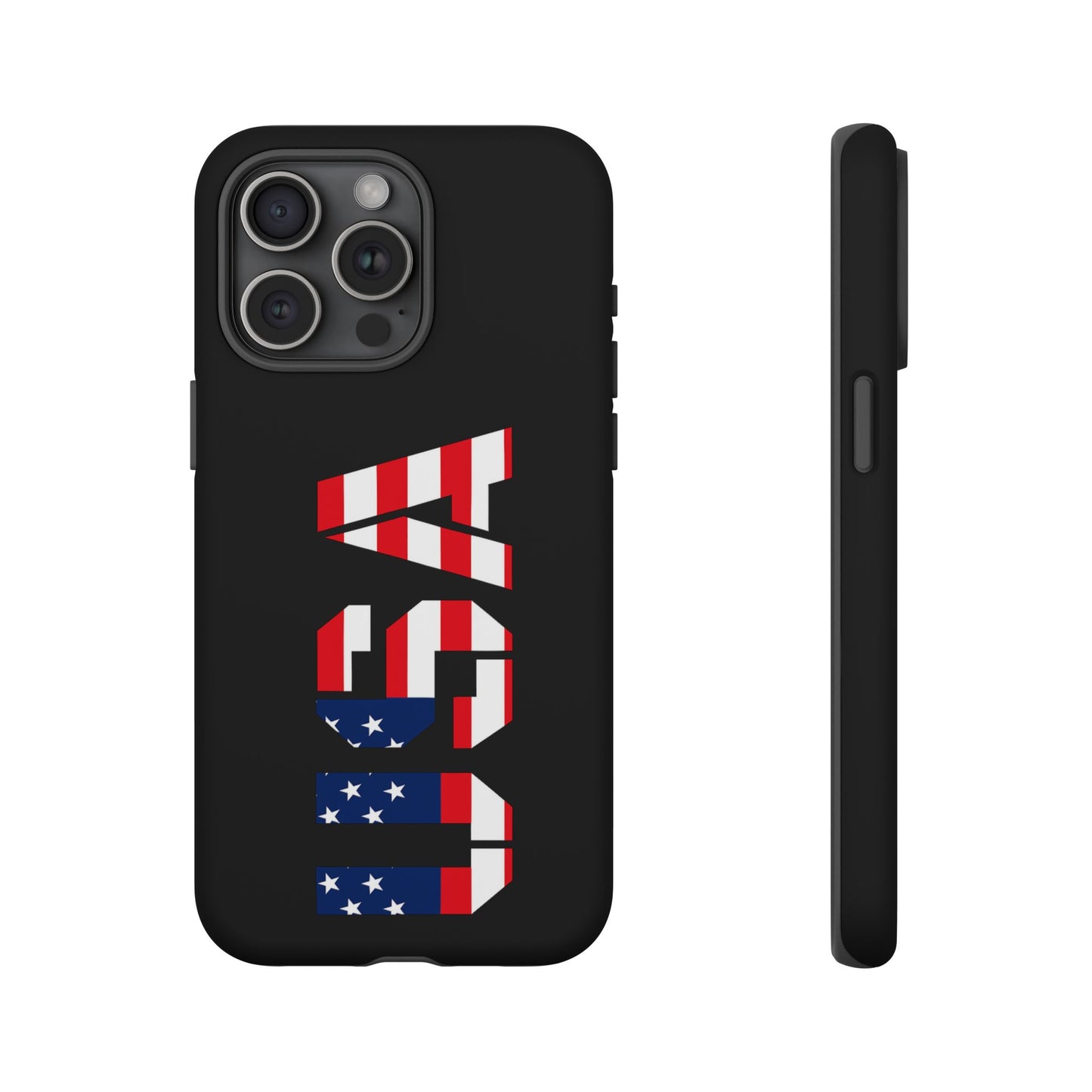 American flag phone case by Printify featuring a patriotic design, durable tough case for smartphones.