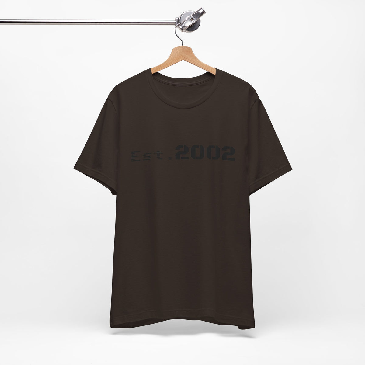Vintage Est. 2002 T-Shirt by Printify showing a classic graphic design celebrating the year of establishment.