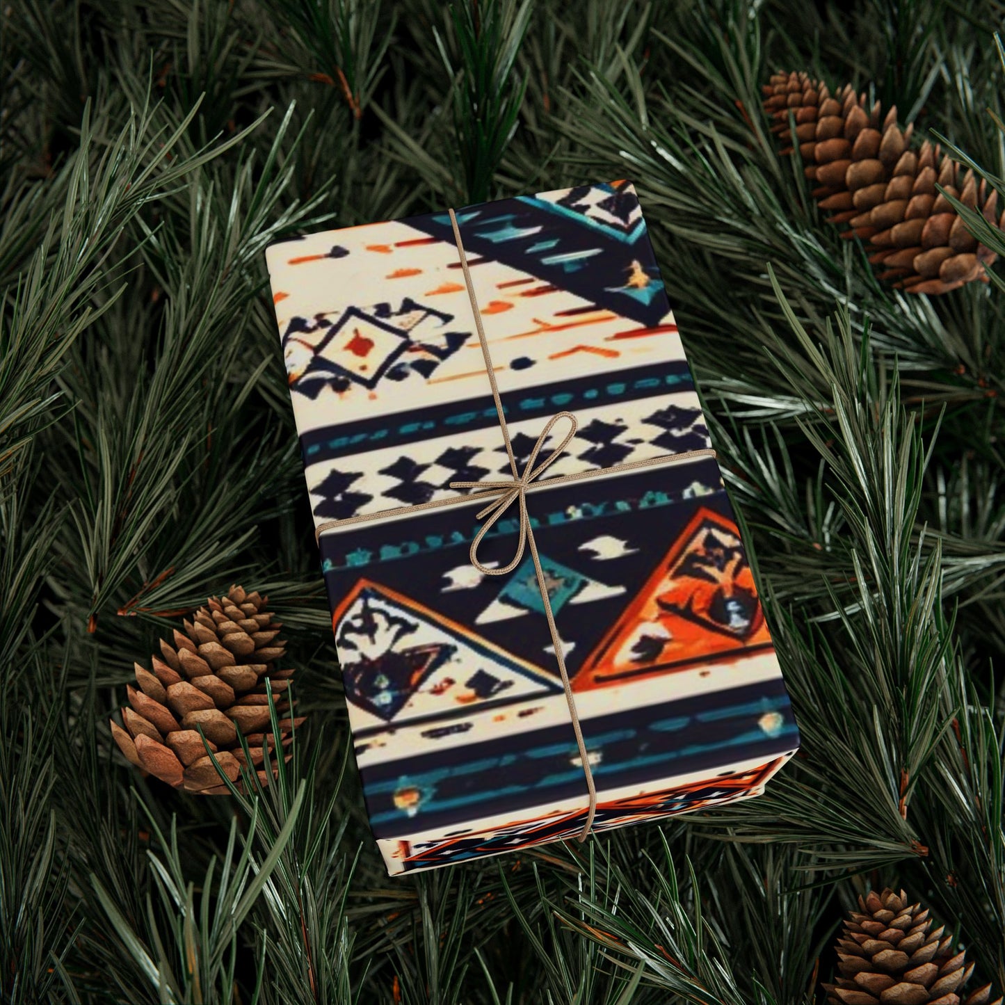 Southwestern Aztec Pattern Wrapping Paper Roll — Rustic Tribal Gift Wrap