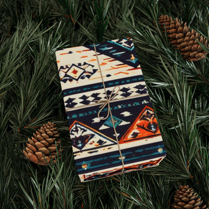 Southwestern Aztec Pattern Wrapping Paper Roll — Rustic Tribal Gift Wrap