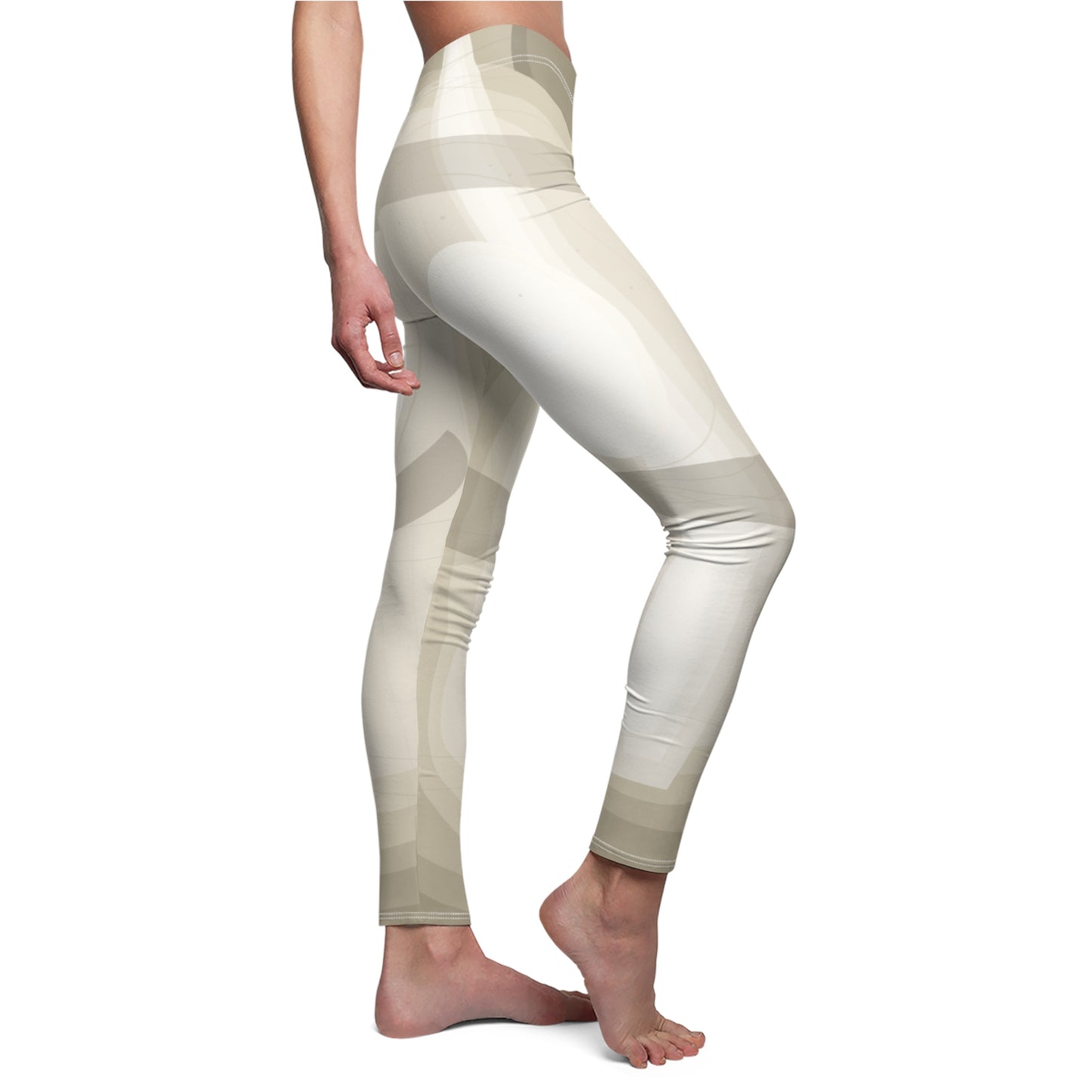 Neutral Abstract Geometric Pattern Leggings
