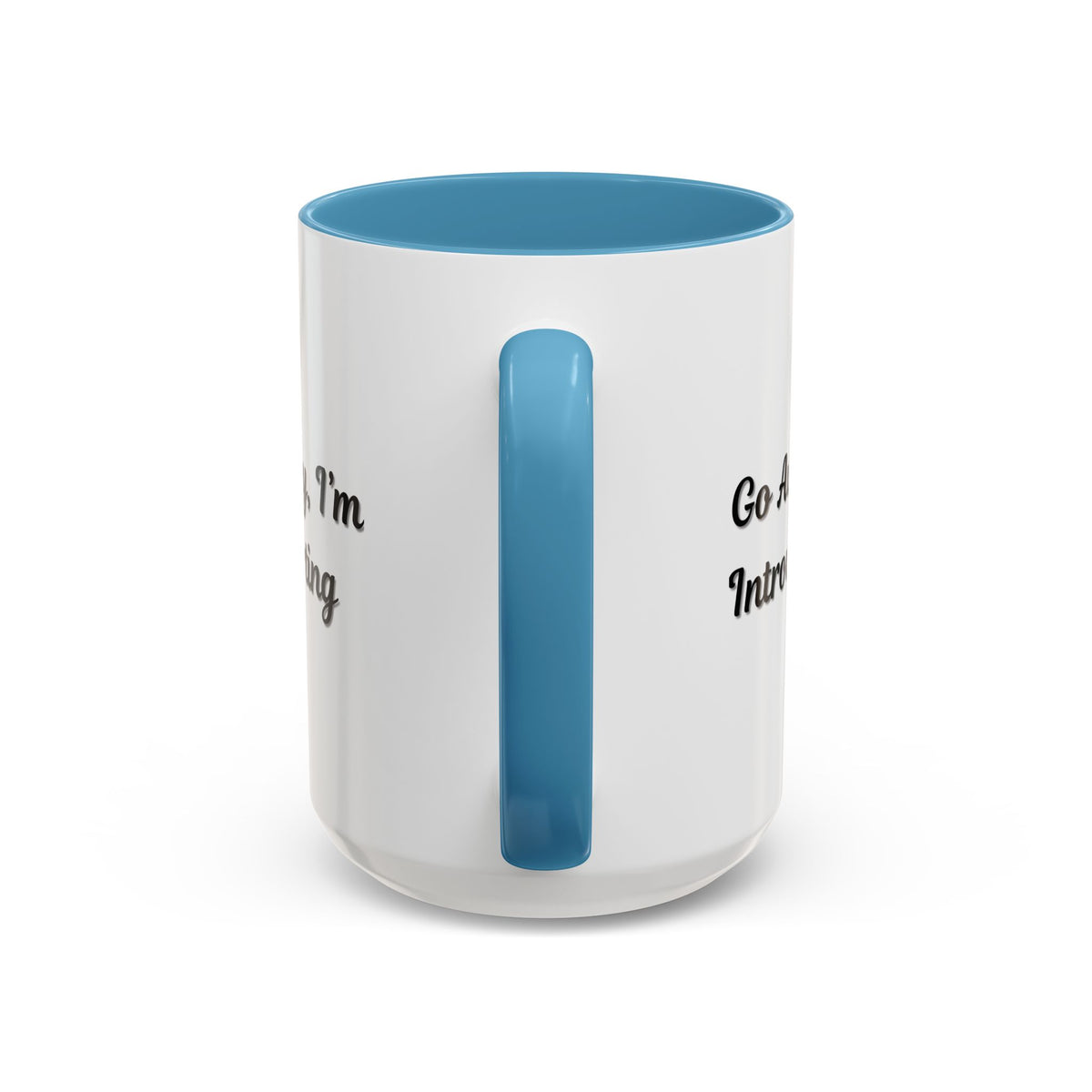 Ceramic coffee mug with "Go Away, I'm Introverting" quote, 11 oz, featuring a white background and black text design.