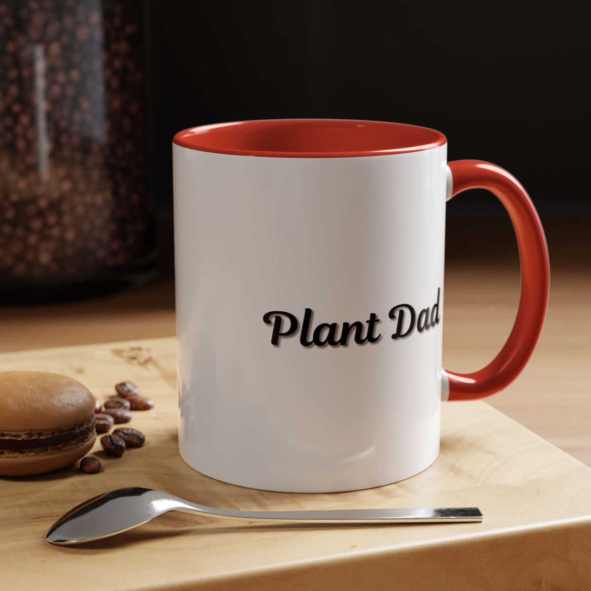Black-handle Plant Dad coffee mug featuring plant-themed design, perfect for plant lovers, 11oz or 15oz size by Printify