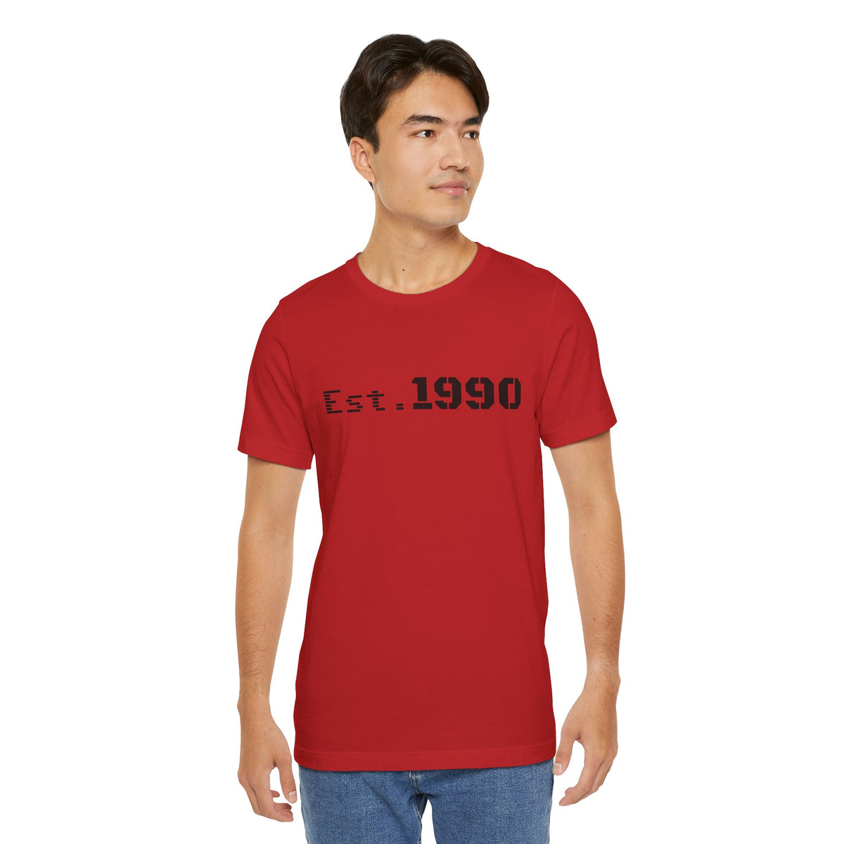 Vintage Est. 1990 T-Shirt by Printify featuring classic birth year design and comfortable cotton fabric.