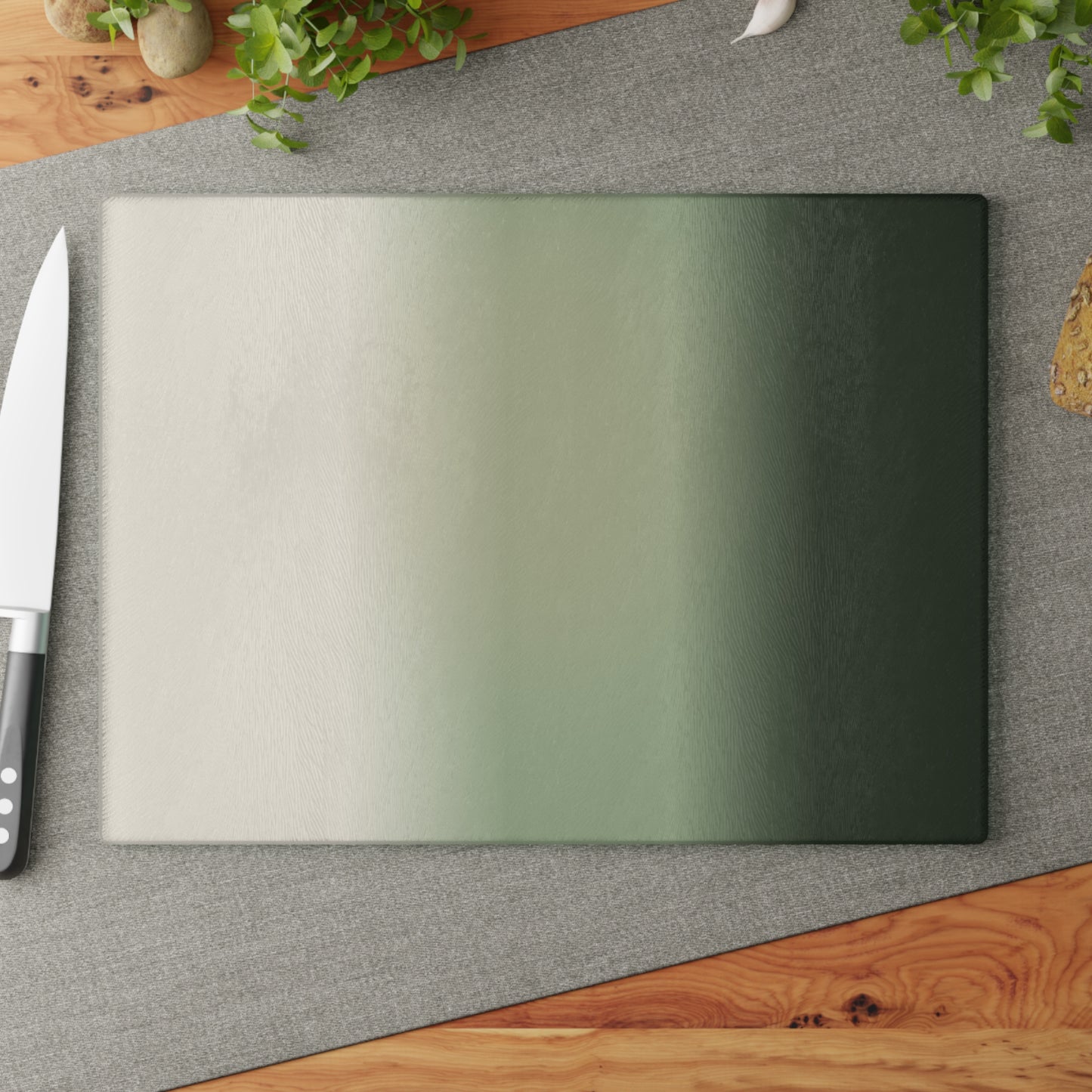 Green Ombre Gradient Glass Cutting Board | Modern Kitchen Decor