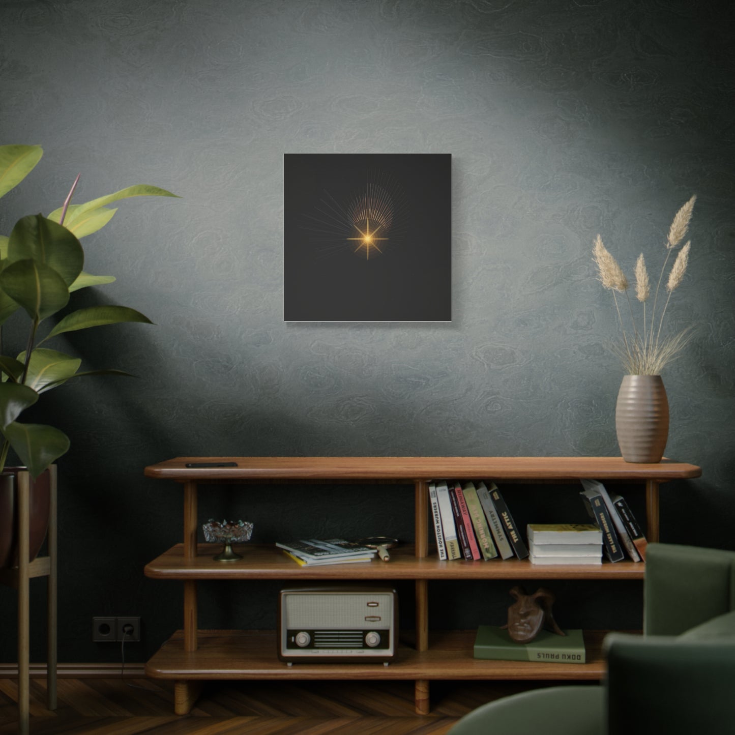 Abstract Golden Starburst Canvas