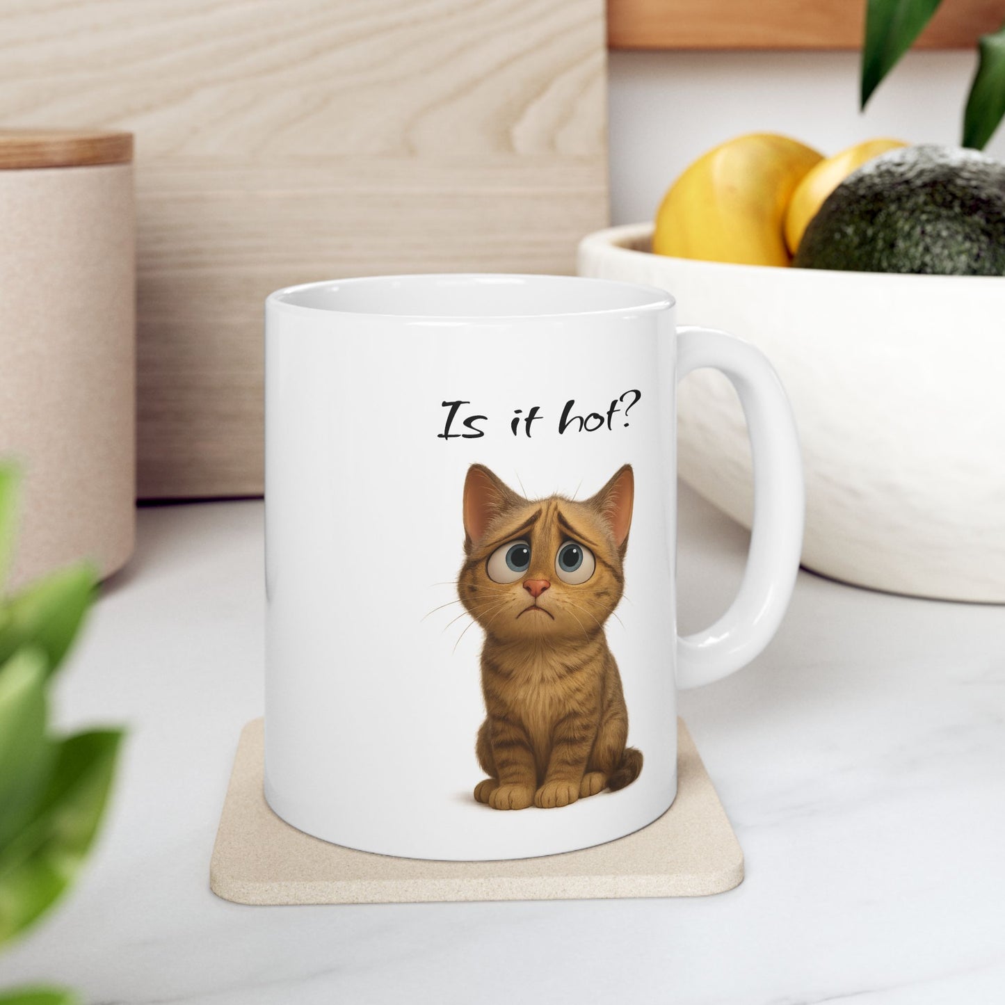 Cute Cat Ceramic Mug, Coffee Cup for Cat Lovers, Fun Gift for Pet Owners, Whimsical Kitchen Decor, Funny Cat Mug