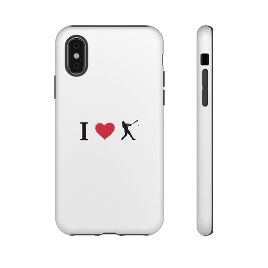 Baseball Love Phone Case, Tough Cases for Sports Lovers, i Heart Baseball Protection, Gift for Players, Cute Sports Case - TRV