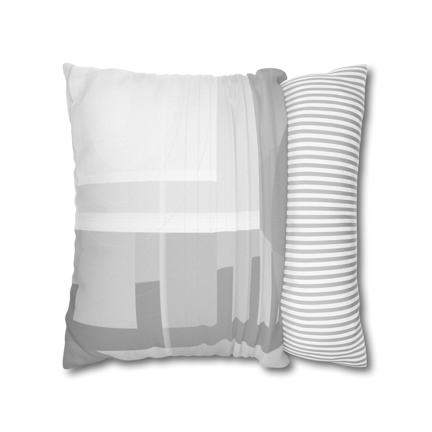 Abstract Geometric Grid Spun Polyester Pillowcase