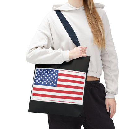 Patriotic Tote Bag, American Flag Carryall, Beach Bag, Reusable Shopping Tote, Independence Day Gift - TRV