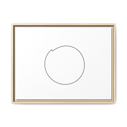 Framed matte canvas wall art featuring a minimal circular line design, by Printify, ideal for modern home decor.