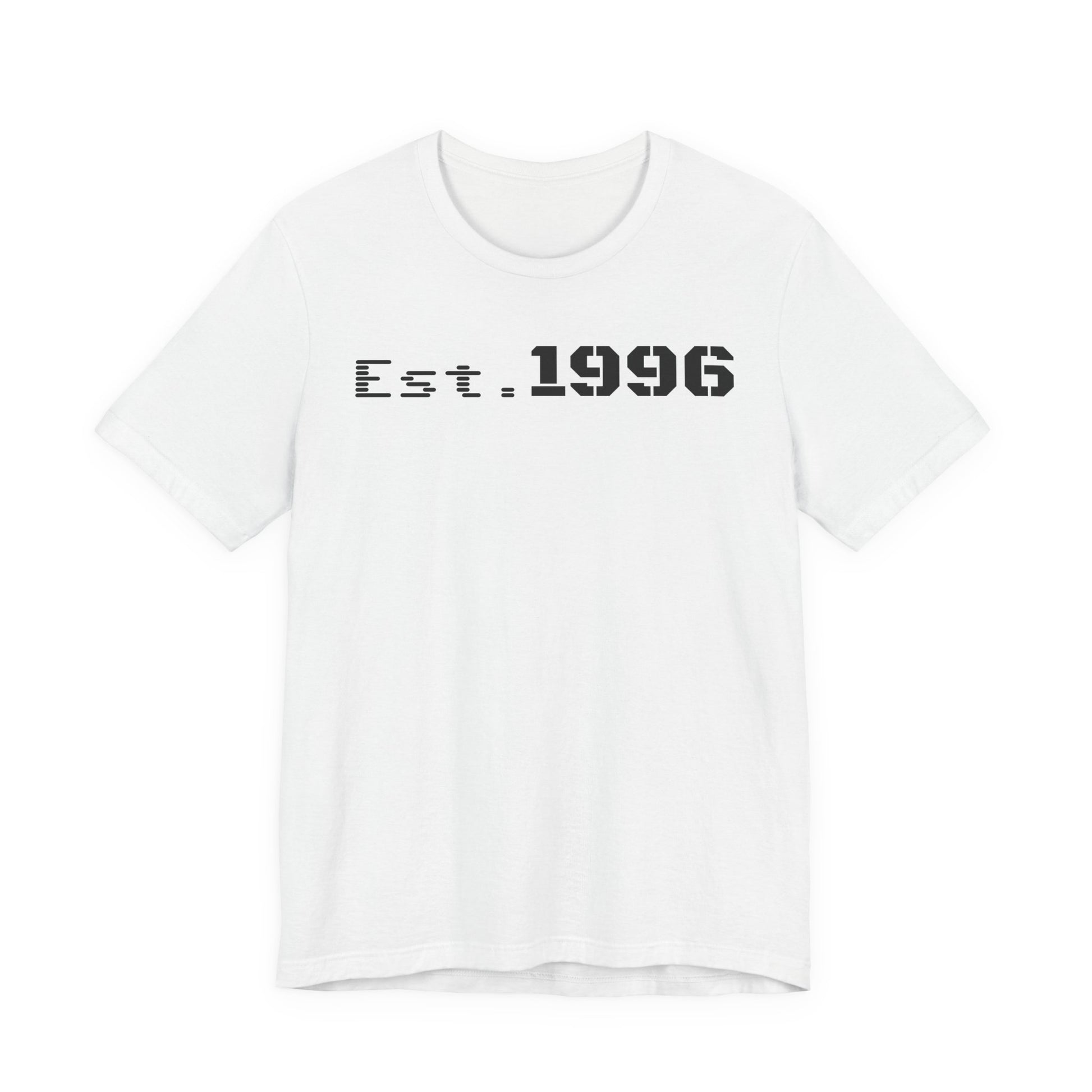 Unisex Jersey Tee - 'Est. 1996' Graphic Shirt, Birthday Gift, Casual Wear, Vintage Style, Retro Fashion, Gift for Him/Her - TRV